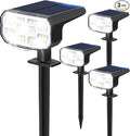 Solar Lights Outdoor Waterproof IP65 Super Bright LED 6500K 2 Lighting Modes Solar Powered Yard Garden Solar Spot Lights for Outside Landscape Auto On/Off -4 Pack