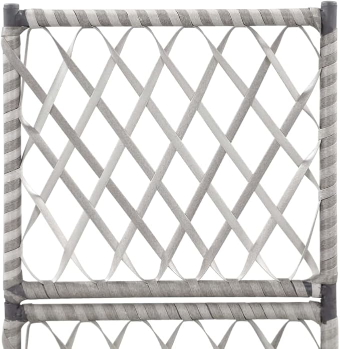 YAFF Trellis Raised Bed with 1 Pot 11.8x11.8x42.1 Poly Rattan Gray (7.04lbs)