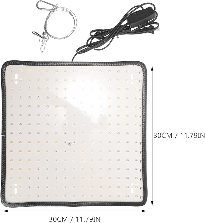 Full Spectrum Hanging Plant Grow Light with Adjustable Red Indigo Amber and White LEDs for Indoor Greenhouse Plants Ultra-Thin Panel with US Plug Promotes Photosynthesis and