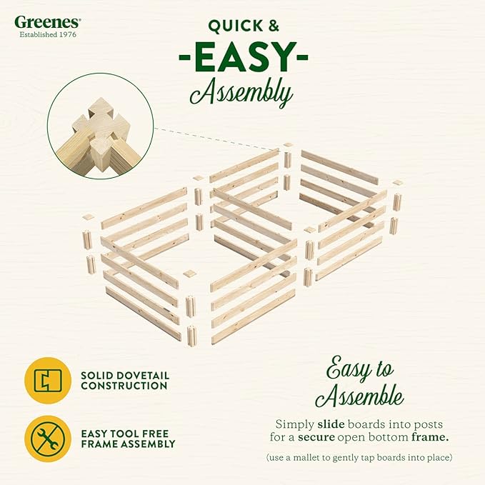 Greenes Fence Original Pine Raised Garden Bed 4' x 8' x 14 - Made in USA with American Pine