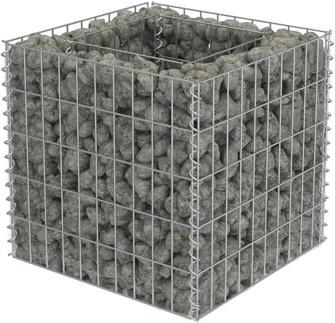 Gabion Raised Bed Galvanized Steel 19.7 x 19.7 x 19.7 Outdoor Planter Garden Raised Bed Box for Patio Flower Beds Vegetable Garden Bed
