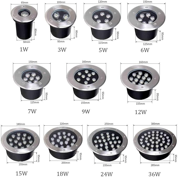 Outdoor LED Underground Light - Round Recessed LED Garden Light Outdoor Recessed Spotlight IP66 Waterproof AC24V Low In-Ground Lamp Garden Landscape Lighting(Purple12W)