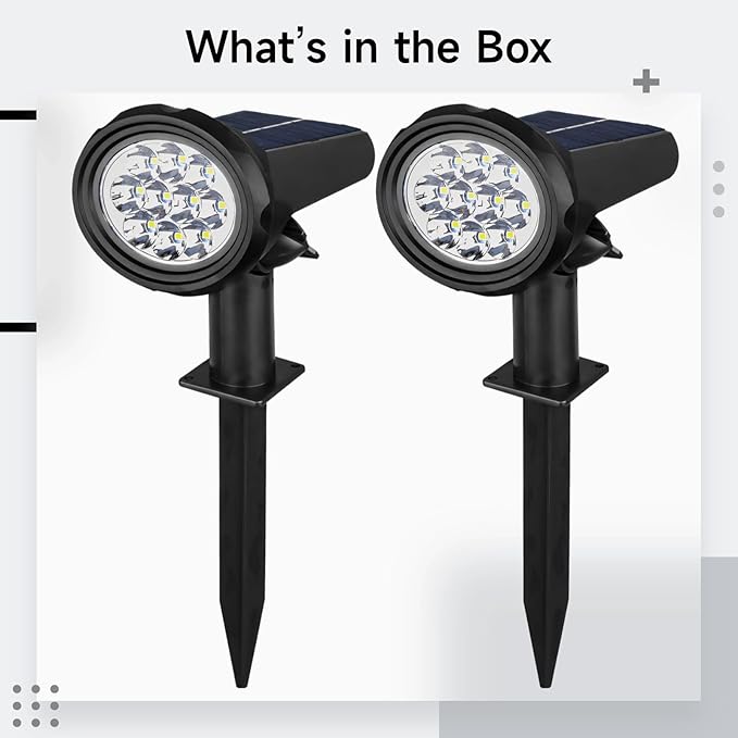Solar Spotlights For Outdoor Gardens 2-Pack Solar Landscape Lighting Warm White Rgb Easy Setup Waterproof Energy Saving