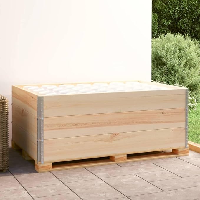 3pcs Stackable and Collapsible Wooden Pallet Collar Raised Garden Bed Small Pet Enclosures Multipurpose and Adjustable Storage Solution with Foldable Design 39.4x59.1-457
