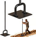 10 x 10 Heavy Duty Steel Tamper with 61 Handle Hand Compactor Tool for Soil Gravel Sand Asphalt Paver Base Driveway and Yard