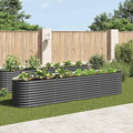 Galvanized Raised Garden Bed 157.5 x 31.5 x 31.9 in Grey Metal Planter for Patio Balcony &amp Backyard Large Outdoor Box for Vegetables Herbs &amp Flowers