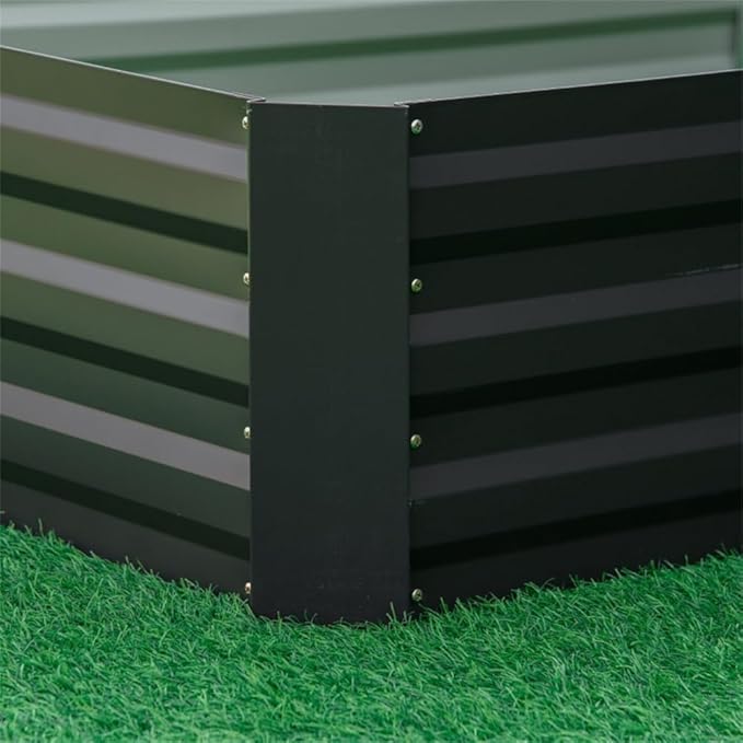 Large Galvanized Steel Raised Garden Bed Planter for Vegetables Herbs and Flowers – Easy to Assemble Weed Resistant Open Bottom Drainage