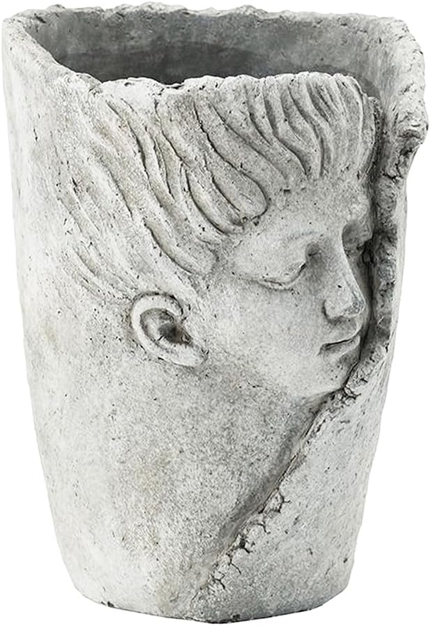 Set of 2 6.5x6x8.5 Sleep Face Accent Planter