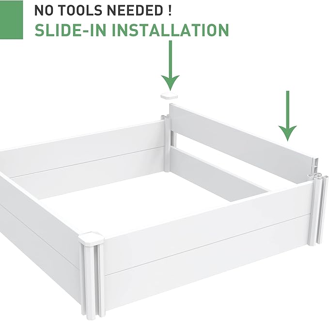 4' x 2' Vinyl Raised Garden Bed Screwless Planter Box for Gardening Whelping Pen and More