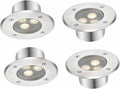 4PCS IP68 Waterproof Submersible LED Pool Lights - 3W Ultra Thin Round Recessed Underwater Landscape Spotlights for Fountains &amp Ponds (Warm White AC 24V)