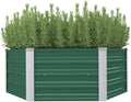 SKM Raised Garden Bed 50.8x50.8x18.1 Galvanized Steel Green