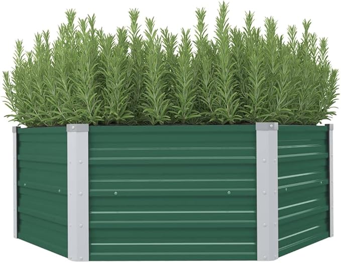 Products for Backyard Patio Balcony Raise Planter Stand Garden Bed Raised Garden Bed 50.8x50.8x18.1 Galvanized Steel Green