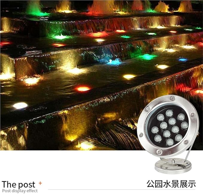 4pcs/lot 24V Stainless Steel Underwater Lights Underwater Lights Led Pool Lights Landscape Pool Spotlights Square Fountain Lights (Color : Rose Red Size : 12W)