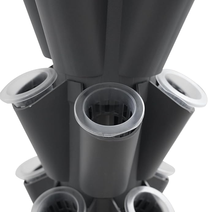 8-Layer Hydroponic Growing Tower with 40 Plant Sites &amp 4 Adjustable LED Grow Lights High-Efficiency Water Cycle System for Home School or Lab Use (Gray)