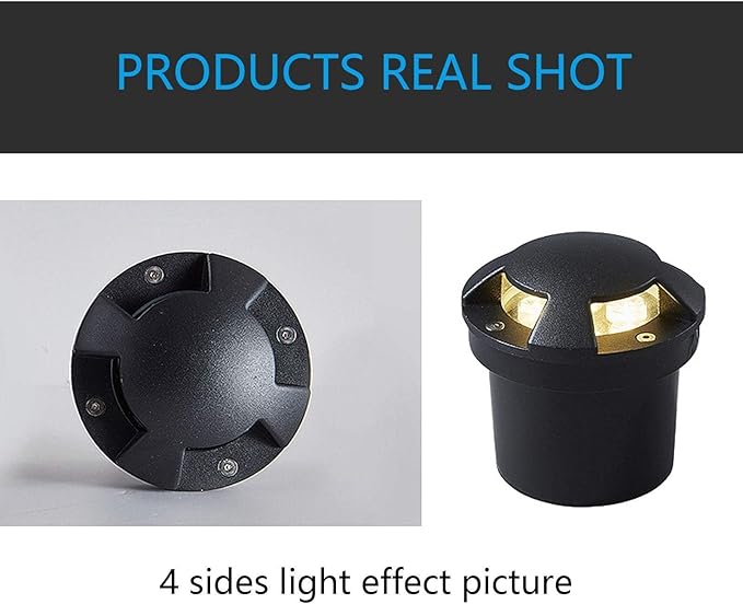 Outdoor Ground Landscape Lights - Led Recessed Ground Spotlight/Garden Buried Lights/4 Sides Light Emitting Waterproof Ip65 Recessed In-Ground Lamp/for Passage Steps LAN-
