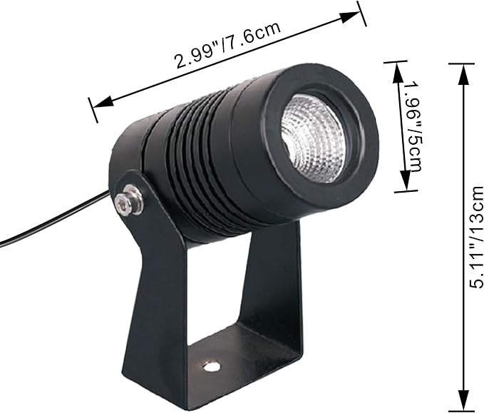 Kiven IP65 Waterproof LED Landscape Mini Up Down Ligh LED Decorative Spotlight Lamp with Plug-in Cord and Timer for Indoor Outdoor Yard Step Statue LED Lawn Light (3W Warm White)-HWD0158