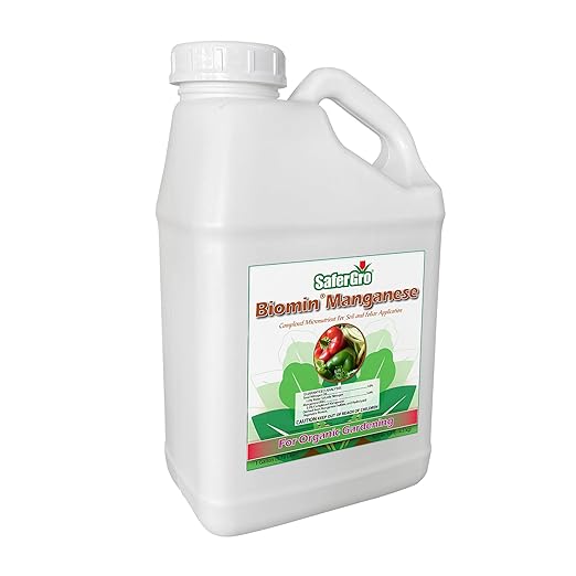 SaferGro Biomin® Manganese Organic Liquid Fertilizer Complexed Manganese for Manganese Deficiency or Supplement Soil and Foliar Application 1 Gallon