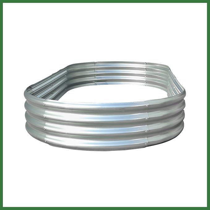 1 Pack 8x4x1Ft Silver Outdoor Metal Raised Garden Bed Flower Box Suitable for All Growth Conditions for Vegetables Fruits Flowers Herbs