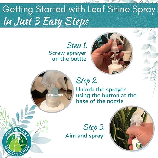 Houseplant Leaf Shine Spray – All-Natural Leaf Cleaner and Gloss for Healthy Shine &amp Better Photosynthesis | Perfect for House Plants and Foliage | 8 oz