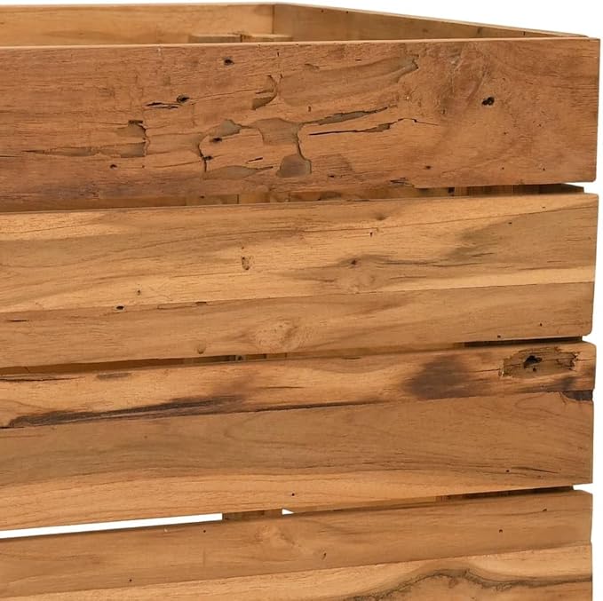 vidaXL Raised Bed Planter - Solid Teak Construction Unique Wood Grains Extra Stability with Bottom Steel Rack Ideal for Indoor/Outdoor Use