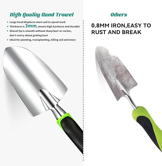 FAMILY'S BACKYARD Gardening Tools Set9 pcs Gardening Gifts for Women and ManGardening Hand Tools Garden ToolsHeavy Duty and Lightweight Aluminium Alloy Tools with Ergonomic Handle.