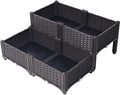 4 Piece Raised Garden Bed with Legs Self-Watering Planter Box Raised Bed to Grow Flowers Herbs &amp Vegetables