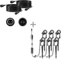 SUNTHIN 6 Pack Landscape Lighting with Dusk to Dawn Sensor Controller Bundle with 2pcs 6.5FT Extension Cord