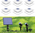 APONUO Bundle of 2 Items Solar Fence Post Lights Led Solar Spotlights