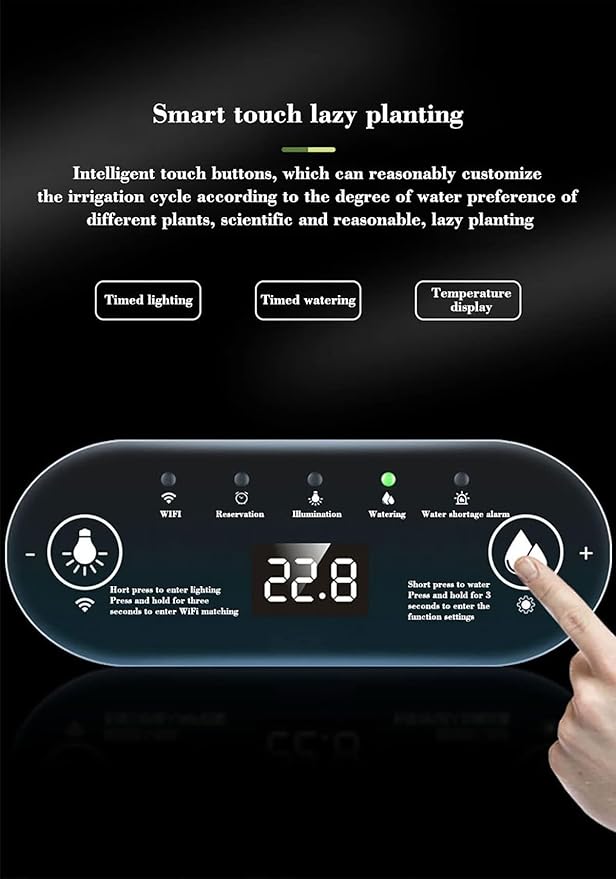 Hydroponics Growing System with Remote Control Vertical Indoor Garden Smart Self-Watering Pot with LED Grow Light