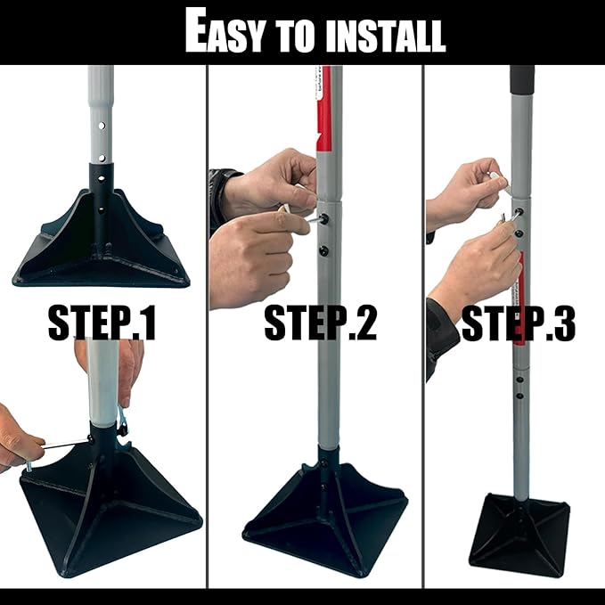 Heavy Duty Steel Tamper 8x8 with 48 inch Handle and Rubber Grip Ideal Garden Landscaping Rammer for Earth Soil Asphalt Gravel and Dirt Compaction Levelling Paver Tool Trash Tamper