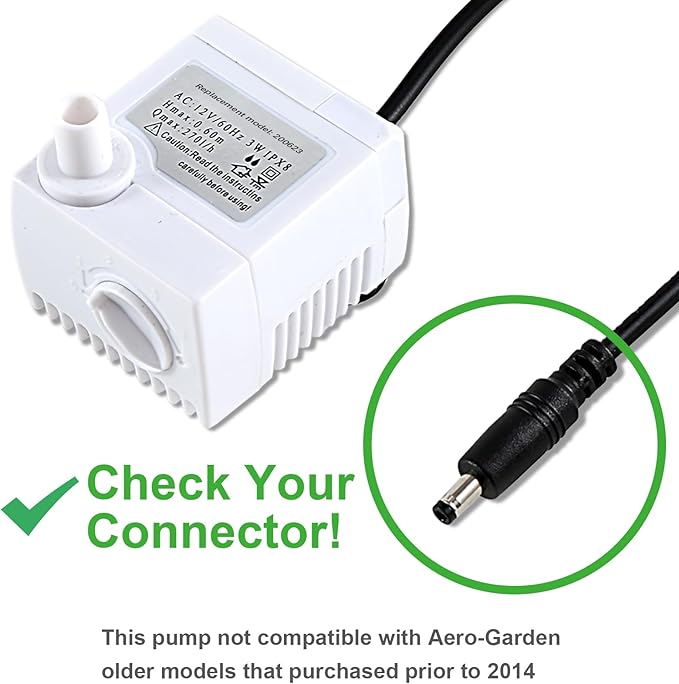 200623 Aero-Garden Pump with 20 Filters Ultra Quiet Pump Fit for Harvest Elite Bounty Farm Extra Ultra Hydroponics System