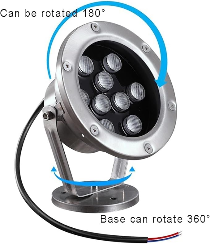Submersible LED Light - 12V Waterproof Outdoor Spotlight with 360° Adjustable Angle for Pond and Landscape