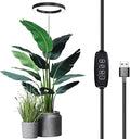 Drfeify Plant Grow Light 10W LED Full Spectrum Grow Lamp 10 Levels Dimming Potted Plant Fill Light for Indoor Small Tall 72pcs Lamp Beads IP44 Proof Grade 120° Rotation (Black 72 Beads)