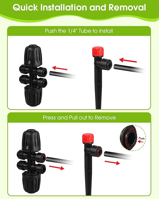 Drip Irrigation System16Ft+78Ft Connector Micro Garden Watering Plants System Automatic Equipment with 1/2'' Hose 1/4'' Distribution Tubing and Accessories for Lawn Patio Raised Bed