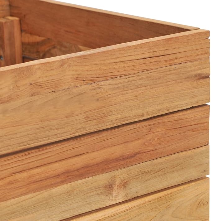 YAFF Raised Bed 59.1x15.7x15 Recycled Teak and Steel (32.626lbs)