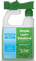 Maximum Green &amp Growth Fertilizer High Nitrogen 28-0-0 Liquid Lawn Food Spray Spring &amp Summer- Any Grass Type- Simple Lawn Solutions - Concentrated Quick &amp Slow Release Attached Sprayer (3