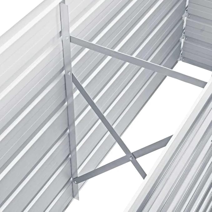 Galvanized Steel Garden Raised Bed Kit Outdoor Planter Raised Garden Boxes Metal Raised Garden Beds for Vegetables Herbs Flowers 63x15.7x31.3 Gray-1152