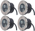 4PCS Ultra Thin LED Spotlight - 3W Waterproof Underwater Lighting Light IP68 Waterproof Outdoor LED Spot Light for Swimming Pool Recessed Garden Terrace Landscape Lights(Red3W(24V))