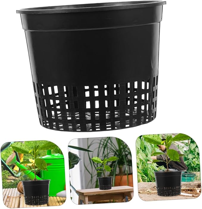 GANAZONO Professional 12 Pack Hydroponic Net Pots Plastic Mesh Grow Baskets for Air Plants for Hydroponic Systems Easy Handling