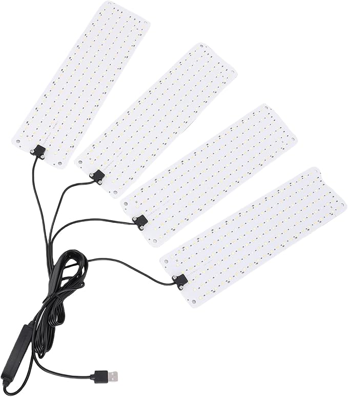 Zerodis Plant Lights and Accessories Spectrum Plant Growing Lamp Timer Function High PPFD Indoor Lamps Energy Saving Growth Light for Seed Starting Vegetables Plug and Play LED (4 Head)