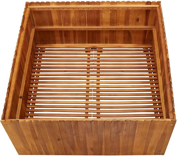 Garden Raised Bed PlanterGarden BedGalvanized Raised Garden BedPlanter Raised bedsGalvanized PlanterFlower Bed39.4x39.4x19.7 Solid Acacia Wood