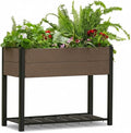 GarveeHome Wood-Look Raised Garden Bed – Large Tall Outdoor Planter Box for Vegetables Herbs Flowers – Durable Composite Deep Root Design for Patio Balcony Backyard