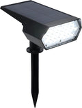 Alpine Corporation 11 Tall Outdoor Solar Pathway Spotlight Stake with Bright White LED Light Black