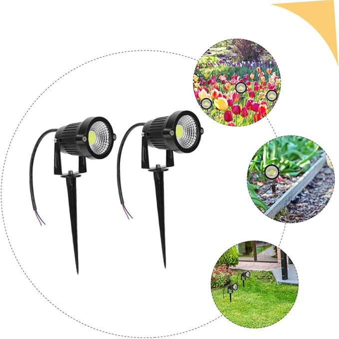 2pcs Outdoor Led Garden Lights Stake Weatherproof Landscape Powered Ground Lamp for Pathway Pool