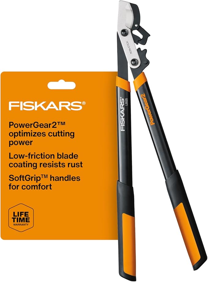 Fiskars 25-Inch Loppers for Tree Trimming Heavy Duty Sharp Steel Blade Tree Branch Cutter with up to 1.75 Diameter Cut Capacity PowerGear2 Design with Compound Action for More Power Hand Loppers