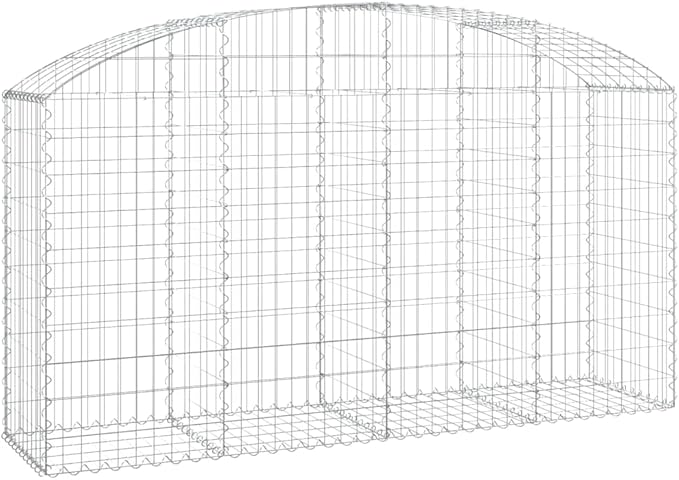 Gabion Basket Silver Galvanized Iron 78.7 x 19.7 x 47.2 in Rectangular Metal Garden Wall Outdoor Raised Bed Planter for Landscaping