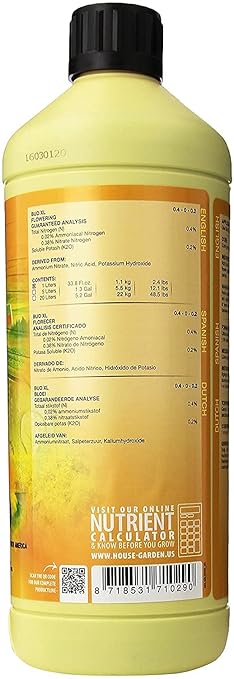 House &amp Garden HGC749630 Bud-XL Hydroponic Nutrient Fertilizer 1 L (Two Pack)