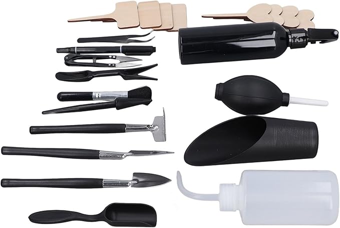23 Piece Tool Set Miniature Garden Transplanting Tools Set for Bonsai Plants Small Houseplants