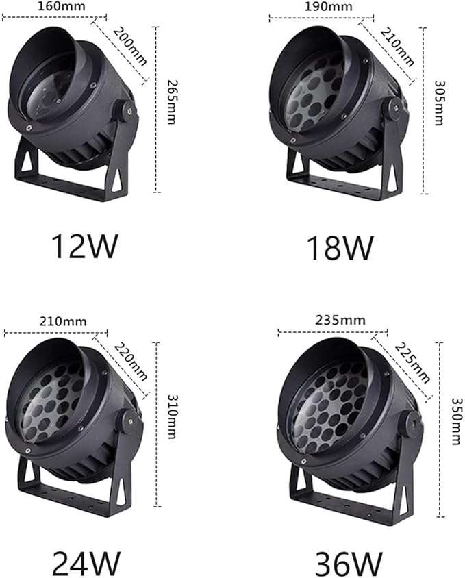 Ground Landscape Lights Rotation Spotlight IP65 Waterproof Adjustable Led Beam Light 85-265V Floor Lamp for Yard Step Lawn Building External Wall Lighting(Red24W)