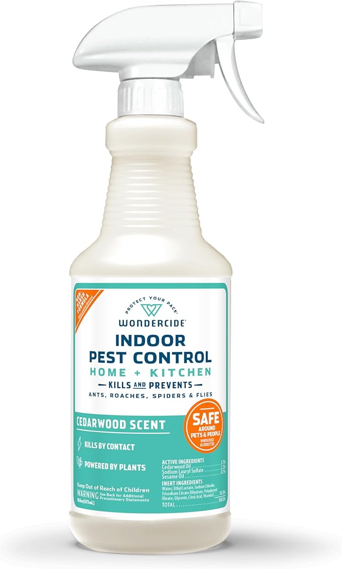 Wondercide - Indoor Pest Control Spray for Home and Kitchen - Ant Roach Spider Fly Flea Bug Killer and Insect Repellent - with Natural Essential Oils - Pet and Family Safe — Cedarwood 16 oz